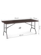 Összecsukható kerti bankett vendéglátó asztal 180cm