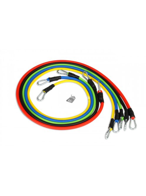 Fitness gumiszalagok készlete markolatokkal - 5 db