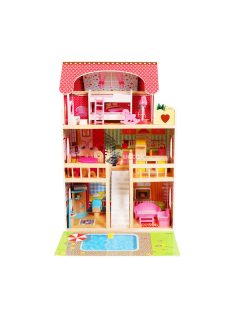   Fa babaház bútorokkal, medencével és világítással ECOTOYS