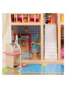 Fa babaház bútorokkal, medencével és világítással ECOTOYS