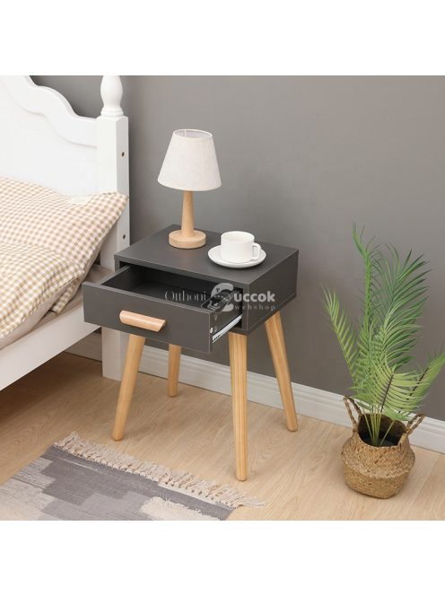 Stílusos éjjeliszekrény, fehér kávézóasztal - modern bútorok hálószobába és nappaliba