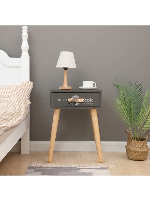 Stílusos éjjeliszekrény, fehér kávézóasztal - modern bútorok hálószobába és nappaliba