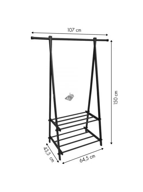 Akasztós állvány polcokkal