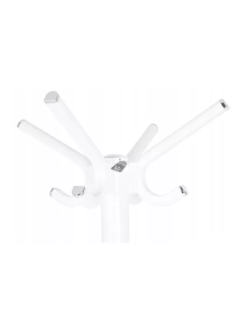 Álló ruhafogas, fehér színben, modern design, könnyen összeszerelhető, praktikus tárolás