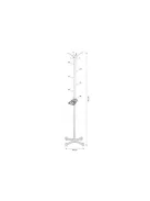 Álló ruhafogas, fehér színben, modern design, könnyen összeszerelhető, praktikus tárolás