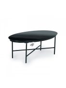 Rattan kerti bútor szett fém székekkel, pad és fekete asztal - kerti bútor, rattan bútor, kerti asztal, kerti szék