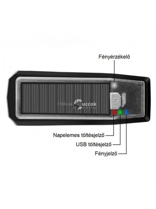 Multifunkciós, napelemes kerékpár világítás