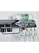 Falra szerelhető fém konyhai polc praktikus késtartóval, rendszerezővel, 10 db akasztóval (71 cm)