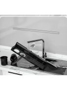 Falra szerelhető fém konyhai polc praktikus késtartóval, rendszerezővel, 10 db akasztóval (71 cm)