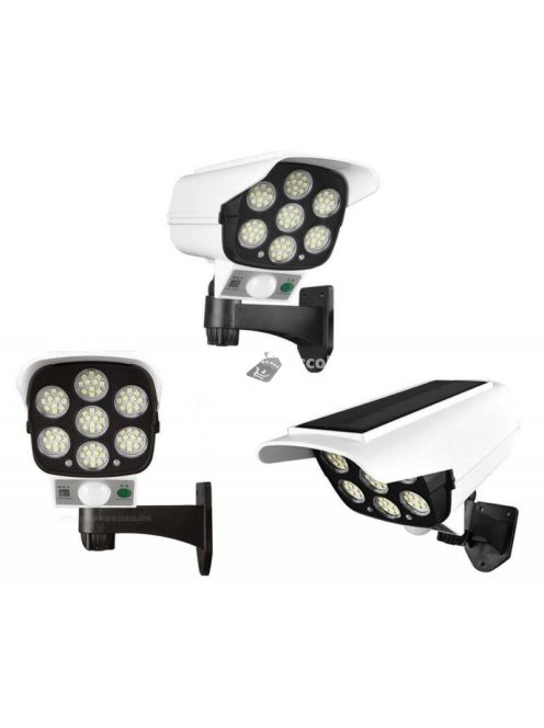 Biztonsági kamera alakú mozgásérzékelős napelemes LED lámpa