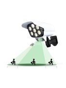 Biztonsági kamera alakú mozgásérzékelős napelemes LED lámpa