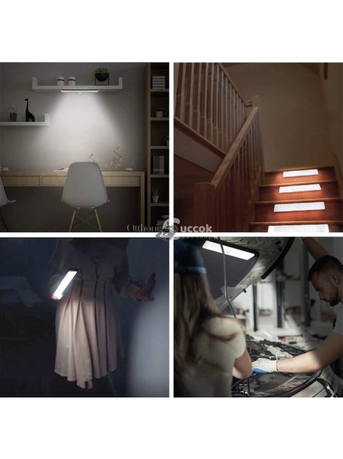 Töbfunkciós mágneses LED világítás mozgásérzékelővel, beépített akkumulátorral