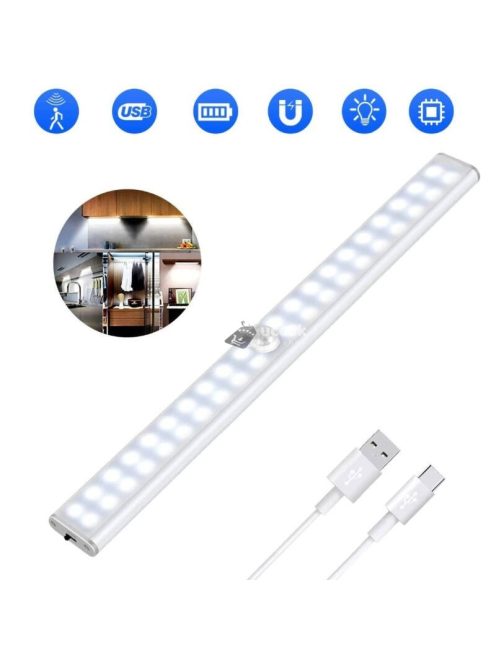 Töbfunkciós mágneses LED világítás mozgásérzékelővel, beépített akkumulátorral