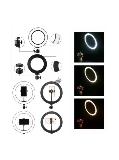 LED körvaku készlet 2 méteres teleszkópos állvánnyal, telefontartóval