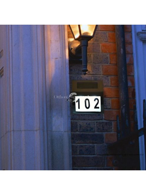 Napelemes házszámtábla LED háttérvilágítással