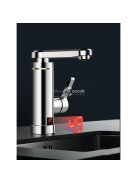 Inox átfolyós vízmelegítő csaptelep kijelzővel