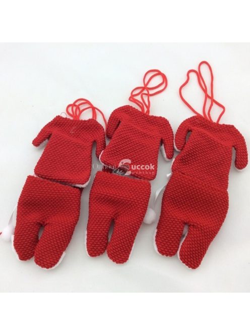 Karácsonyi textil evőeszköztartó dekoráció (6 db-os)