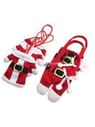 Karácsonyi textil evőeszköztartó dekoráció (6 db-os)