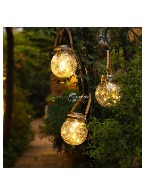 Függő, napelemes 30 LED-es kerti lámpa