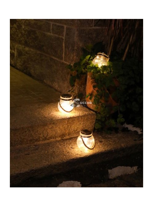 Függő, napelemes 30 LED-es kerti lámpa