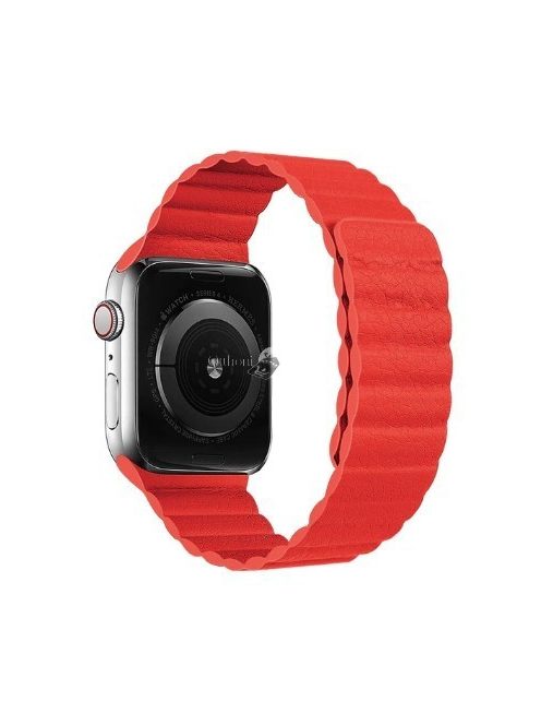 Apple Watch mágneses bőr szíj 38mm/40mm - Apple Watch mágneses bőr szíj 38mm/40mm piros