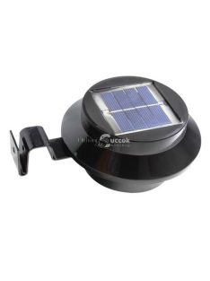   Napelemes ereszcsatornára vagy kerítésre szerelhető LED lámpa, fekete, 2 db