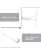 5 szintes, ajtóra akasztható fém tároló polc 130 cm