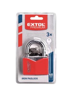   Extol piros színű rombusz alakú vas lakat 3 darab kulccsal