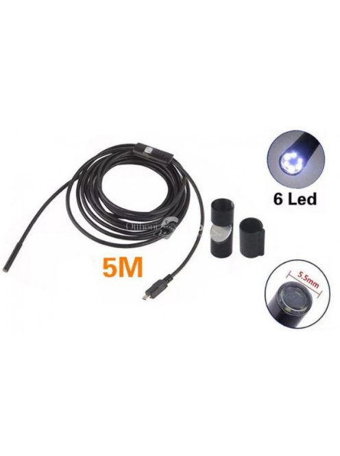 5 méteres vízálló endoszkóp kamera Androidos telefonokhoz