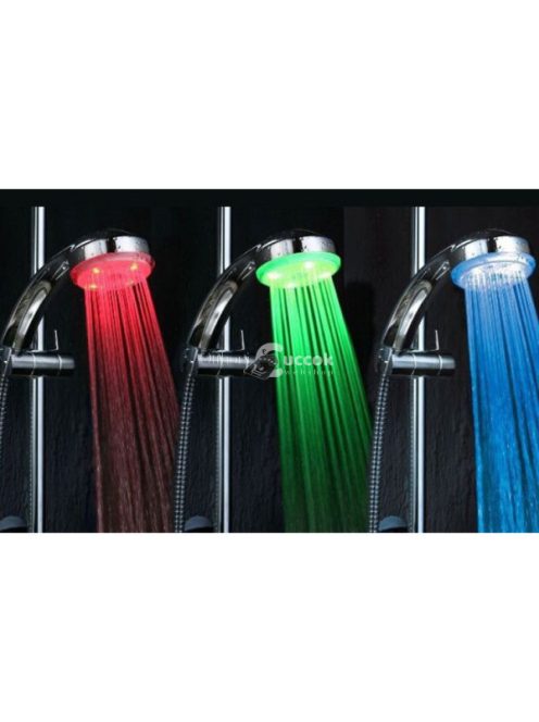 3 színben világító LED zuhanyfej