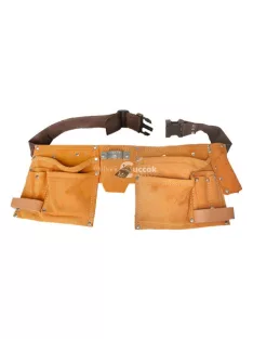   Állítható méretű sok zsebes hasított bőr szerszámtartó öv