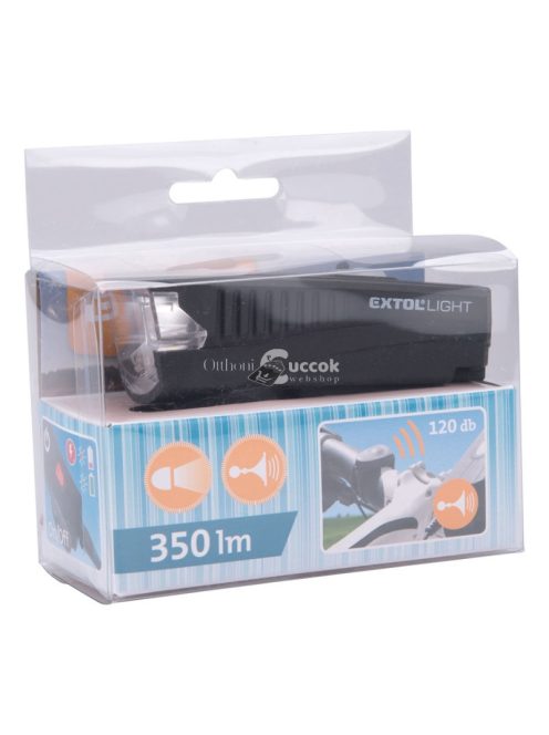 Extol Light fehér fényű biciklis LED lámpa és duda