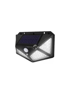   100 LED-es napelemes fali lámpa mozgásérzékelővel 4 LED panellel