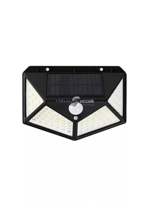 100 LED-es napelemes fali lámpa mozgásérzékelővel 4 LED panellel