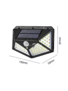 100 LED-es napelemes fali lámpa mozgásérzékelővel 4 LED panellel