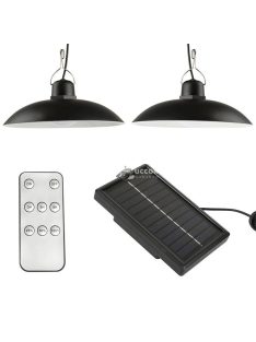   2 darab retro függeszthető napelemes LED lámpa távirányítóval és szolár panellel