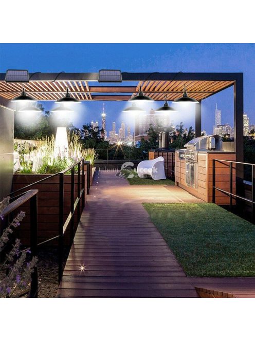 2 darab retro függeszthető napelemes LED lámpa távirányítóval és szolár panellel