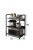 Kisméretű fémvázas emeletes konyhai, irodai polc - fekete