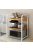 Kisméretű fémvázas emeletes konyhai, irodai polc, állvány, fehér