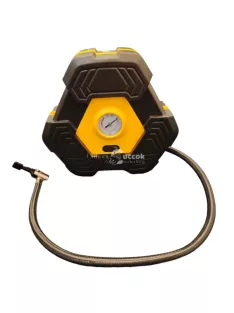   Hordozható, szivargyújtós autógumi pumpa LED lámpával, kompresszor, 12V