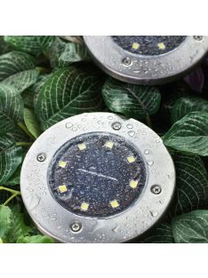   Disk Lights 8 ledes napelemes nyomvonaljelölő lámpa készlet, hidegfehér