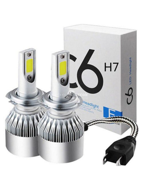 C6 LED autó fényszóró izzó pár H7 foglalattal - hidegfehér