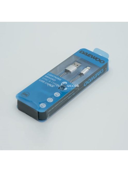 Daewoo USB kábel, 1 méter, Iphone, fekete-fehér