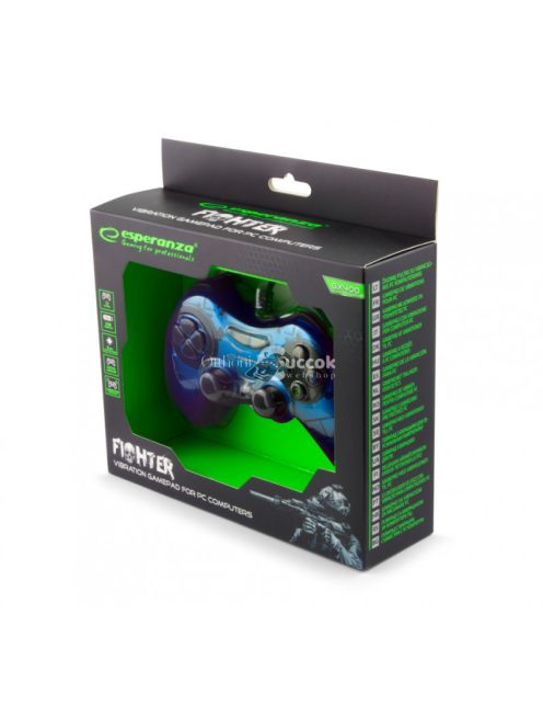 Esperanza Játékvezérlő PC USB Fighter kék
