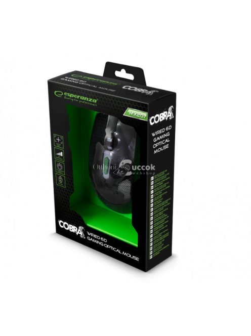 Esperanza vezetékes USB Gaming egér Cobra zöld 