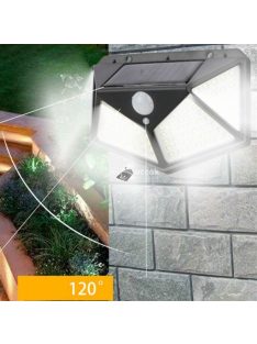   Mozgásérzékelős, 114 ledes napelemes lámpa széles vetítési szöggel