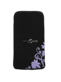 Esperanza mobiltelefon tok fekete lila virággal