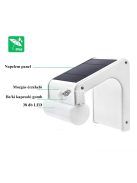 38 LED-es napelemes elegáns kültéri mozgásérzékelős fali lámpa távirányítóval