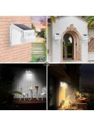 38 LED-es napelemes elegáns kültéri mozgásérzékelős fali lámpa távirányítóval