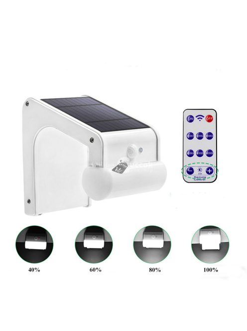 38 LED-es napelemes elegáns kültéri mozgásérzékelős fali lámpa távirányítóval